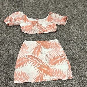 Tropical Print Skirt Set